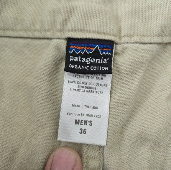 Patagonia Khaki Pants Tan Mens Size 36x28 Organic Cotton - Picture 3 of 6
